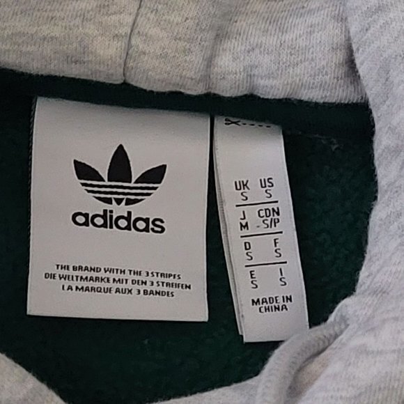 Adidas Mens Size Small‎ Green Collegiate Crest Pullover Fleece Hoodie With Crest - Picture 8 of 9